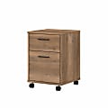 Bush Furniture Key West 16"D Vertical 2-Drawer Mobile File Cabinet, Reclaimed Pine, Standard Delivery