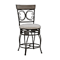 Powell Niland Big And Tall Armless Fabric Counter Stool, Gray/Pewter