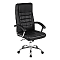 Mind Reader Ergonomic Faux Leather Executive Office Chair, 45-47 1/2"H, Black