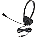 Califone 3065Avt Lightweight Stereo Headset W/Mic 3.5Mm - Stereo - Mini-phone (3.5mm) - Wired - 32 Ohm - 20 Hz - 20 kHz - Over-the-head - Binaural - Semi-open - 6 ft Cable - Electret Microphone - Black