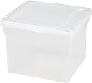 IRIS File Storage Cube Boxes, Letter Size, 13-3/4" x 13" x 11", Clear, Pack Of 6 File Boxes