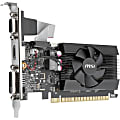 MSI NVIDIA GeForce GT 710 Graphic Card - 2 GB DDR3 SDRAM - Low-profile - 954 MHz Core - 64 bit Bus Width - PCI Express 2.0 x16 - HDMI - VGA - DVI