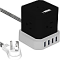 Uncaged Ergonomics PCB 5 AC-Outlet Cube Extension Cord With Surge Protector, 10’, Black 1 thumbnail image