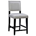 Linon Walton Faux Leather Counter Stool, Dove Gray/Black 1 thumbnail image