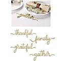 Amscan Thanksgiving Decorative Wood Sayings, 4" x 9", Gold, Pack Of 8