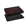 Flash Furniture Rectangular Reversible Laminate Table Top, 24" x 30", Black/Mahogany
