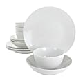 Gibson Home Classic Pearl 12-Piece Round Fine Ceramic Dinnerware Set, White 1 thumbnail image