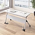 Bush Business Furniture Envision 60"W Folding Training Table with Powered Grommets, White/Cool Gray Metallic, Standard Delivery 1 thumbnail image