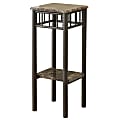 Monarch Specialties Rosa Accent Table, 28"H x 12"W x 12"D, Cappuccino Marble/Bronze 1 thumbnail image