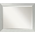 Amanti Art Brushed Sterling Wall Mirror, 26"H x 32"W, Silver