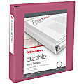 Office Depot® Brand 3-Ring Durable View Binder, 1-1/2" Round Rings, Dusty Rose