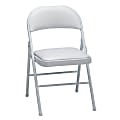 Meco Padded Steel Folding Chairs, 29 1/2"H x 18 1/2"W x 19 3/4"D, White Frame, White Vinyl, Pack Of 4 1 thumbnail image
