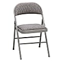 Meco Padded Steel Folding Chairs, 29 1/2"H x 18 1/2"W x 19 3/4"D, Buff Frame, Motif Fabric, Pack Of 4 1 thumbnail image