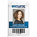 SICURIX Rigid PC ID Badge Dispensers with Thumb Slot - Vertical - Vertical - Polycarbonate - 25 / Pack - Clear 1 thumbnail image