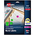Avery® High Visibility Permanent Burst Labels, 5994, 1 1/2" Diameter, Assorted, Pack Of 360