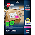 Avery® Address Labels With Sure Feed® For Laser Printers, 5995, Burst, 2-1/4", Assorted Neon Colors, Pack Of 180