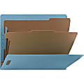 Nature Saver Letter  Classification Folder - 8 1/2" x 11" - End Tab Location - 2 Divider(s) - Blue - - 10 / Box