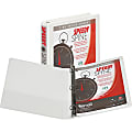 Samsill White Speedy Spine View D-Ring Binder - 1" Binder Capacity - Letter - 8 1/2" x 11" Sheet Size - 250 Sheet Capacity - 3 x D-Ring Fastener(s) - 2 Internal Pocket(s) - Polyvinyl Chloride (PVC), Paperboard, Vinyl, Chipboard - White - Recycled - 1 Each