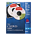 Avery® Clear Glossy Inkjet CD/DVD Labels, Pack Of 40