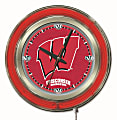 Holland Bar Stool Logo Clock, 15"H x 15"W x 3"D, Wisconsin