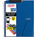 Five Star Clip 'N Store Wirebound Notebook Plus Study App, 1 Subject, College Ruled, 11" x 8 1/2", Pacific Blue