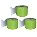 Carson Dellosa Education Rolled Scalloped Borders, Lime, 65' Per Roll, Pack Of 3 Rolls