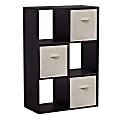 Homestar North America 6-Cube Bookcase With Bins, Dark Brown 1 thumbnail image