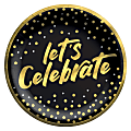 Amscan Confetti Wishes Dessert Paper Plates, 6-3/4", Black/Gold, Pack Of 8 Plates 1 thumbnail image