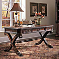 Cole Office Purdue X-Base Writing Desk, 31"H x 60"W x 36"D, Cherry/Gold 1 thumbnail image