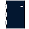2024 Blue Sky™ Enterprise Weekly/Monthly Planning Calendar, 5" x 8", Navy Blue, January to December 2024, 142991