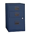 Bisley 14-13/16"D Vertical 3-Drawer Under-Desk File Cabinet, Navy