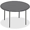 Iceberg IndestrucTable TOO Folding Table - Round Top - Four Leg Base - 4 Legs x 2" Table Top Thickness x 60" Table Top Diameter - Charcoal, Powder Coated - High-density Polyethylene (HDPE), Steel - 1 Each