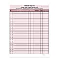 HIPAA Compliant Patient/Visitor Privacy 2-Part Sign-In Sheets, 8-1/2" x 11", Burgundy, Pack Of 250 Sheets