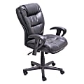 RS To•Go™ Quinton Mid-Back Leather Chair, 43"H x 27 1/4"W x 31"D, Charcoal Frame, Charcoal Leather