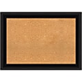 Amanti Art Non-Magnetic Cork Bulletin Board, 42" x 30", Natural, Parlor Black Plastic Frame 1 thumbnail image