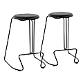 LumiSource Finn Counter Stools, Black Seat/Black Frame, Set Of 2 Stools 1 thumbnail image