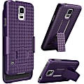 i-Blason Transformer Carrying Case (Holster) Smartphone - Purple - Fingerprint Resistant, Shatter Resistant, Drop Resistant - Rubber - Textured - Holster, Belt Clip