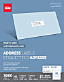Office Depot® Brand Inkjet/Laser Address Labels, Rectangle, 1" x 2 5/8", White, Pack Of 3,000