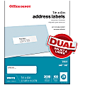 Office Depot® Brand Address Labels For Inkjet/Laser Printers, Rectangle, 505-O004-0017, 1" x 4", White, Box Of 2,000 1 thumbnail image