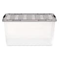 Iris® Stack & Pull™ Storage Box, 18 Gallon, Clear/Gray