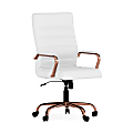 Flash Furniture LeatherSoft™ Faux Leather High-Back Office Chair, White/Pink 1 thumbnail image