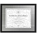 Dax Burns Group Metal Mat Certificate Frame - 14" x 11" Frame Size - Rectangle - Desktop - Brushed Pewter - 1 Each - Wood, Metal - Black