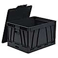 Storex® Collapsible Storage File Storage Crate, Medium Size, Black 1 thumbnail image