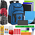 Trailmaker Double Buckle Backpacks With 30-Piece School Supply Kits, Black/Blue/Gray/Red, Total Qty 12 1 thumbnail image