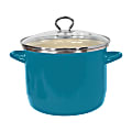 Vasconia® 8-Qt Steel Stockpot With Glass Lid, 7-7/16” x 9-5/8” x 9-13/16”, Teal