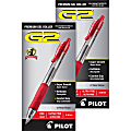 Pilot G2 Premium Gel Roller Retractable Pens - Ultra Fine Pen Point - 0.38 mm Pen Point Size - Refillable - Retractable - Red Gel-based Ink - Clear Barrel - 24 / Bundle