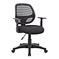 Boss Office Products Commercial Grade Ergonomic Mesh High-Back Task Chair With Arms, Black