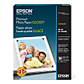 Epson® Premium Glossy Photo Paper, Letter Size (8 1/2" x 11"), Pack Of 50 Sheets