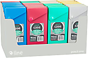 C-Line Plastic Storage Boxes, 7-1/2”H x 3”W x 1”D, Assorted Colors, Pack Of 24 Boxes