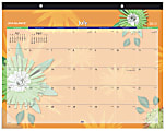 AT-A-GLANCE® Visual Organizer® 30% Recycled Academic Desk Pad Calendar, 22" x 17", Multicolor Flowers, July 2015-July 2016